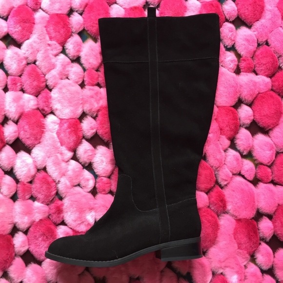 Torrid Black Suede Knee High Boots Wide Calf 10W - Picture 4 of 8